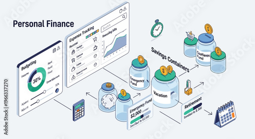 Money Savings Concept with Piggy Banks.