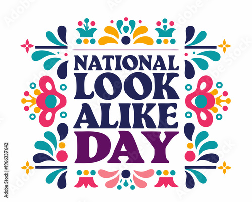 National Look-Alike Day Graphic, People Resembling Each Other Vector Illustration, Fun and Humor Concept Isolated on White