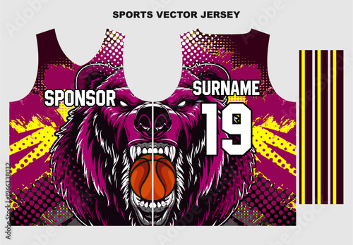 pink grizzly bear basketball ...