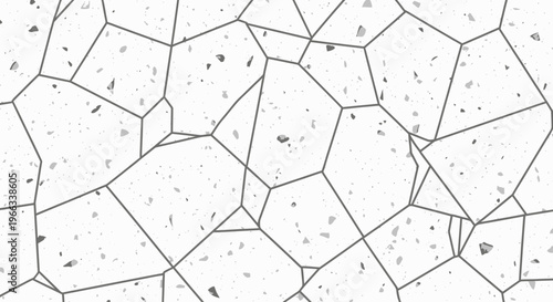 Abstract Geometric Pattern with Terrazzo Texture - Gray and White