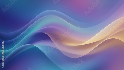 Abstract fluid waves of color flowing smoothly, digital art
