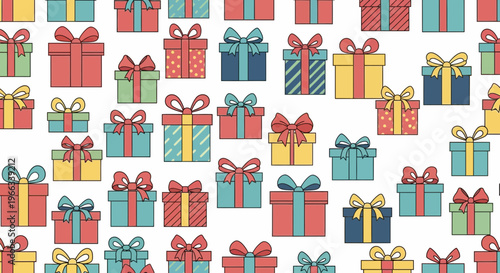 Colorful Gift Boxes Pattern