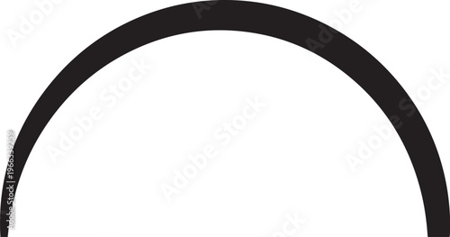 Simple black arc shape on white background illustration design