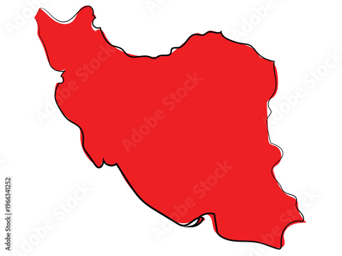 A map of Iran in a continuous line drawing style.