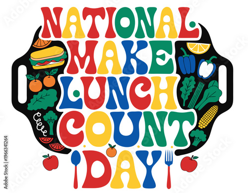Make Lunch Count Vector Illustration for National Make Lunch Count Day, Healthy Eating and Lunch Time Concept Isolated on White Background