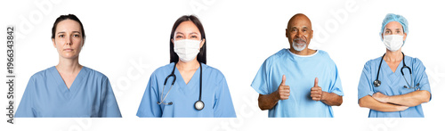 PNG Healthcare professionals wearing uniforms on transparent background