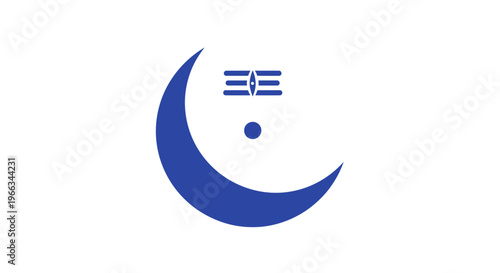 Hinduism Crescent Moon and Third Eye Symbol - Shiva Icon