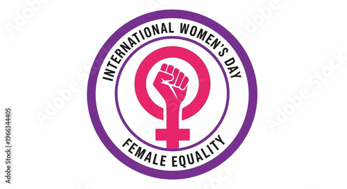 International Women's Day Female Equality Symbol with Fist