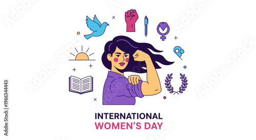 International Women's Day Feminist Symbolism Strong Woman Icon