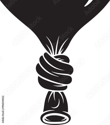 Black Fist Clenched in Anger or Protest Symbol