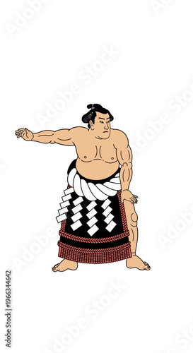 Japanese Sumo Wrestler, Traditional Sport, Athletic Man, Isolated