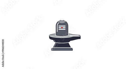 Lord Shiva Lingam, Hindu religious symbol, abstract flat design