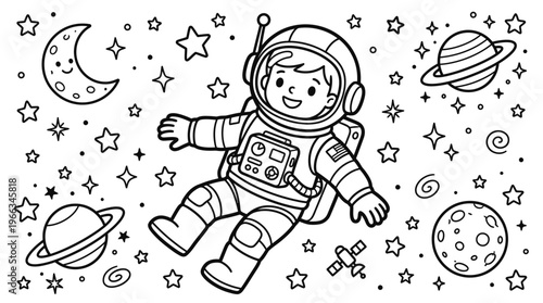 Astronaut in Space Suit Smiling.