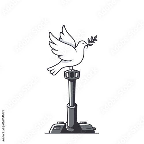 Peace Dove with Olive Branch on Weather Vane