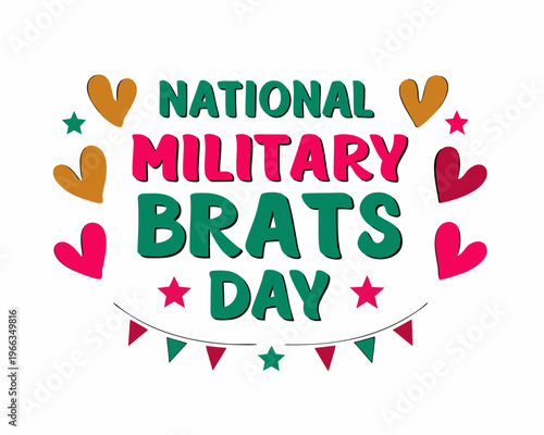 NATIONAL MILITARY BRATS DAY vector illustration isolated on white background