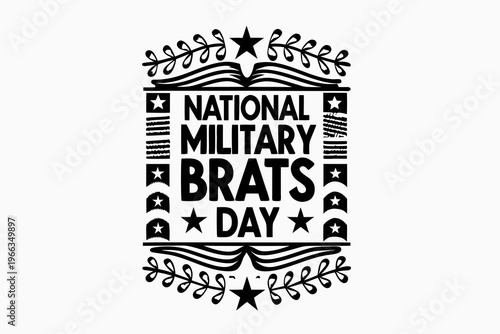 National Military Brats Day Vector Illustration, Patriotic Family Holiday Design
