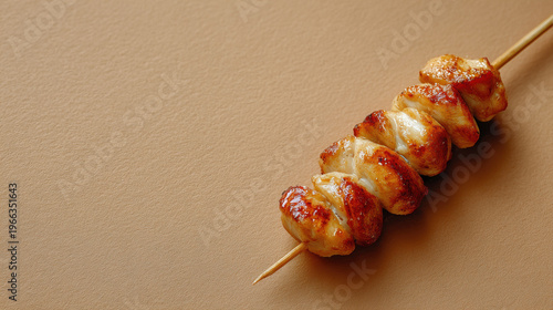Delicious teppanyaki chicken skewers in vibrant Chinese market setting create mouthwatering experience for food lovers