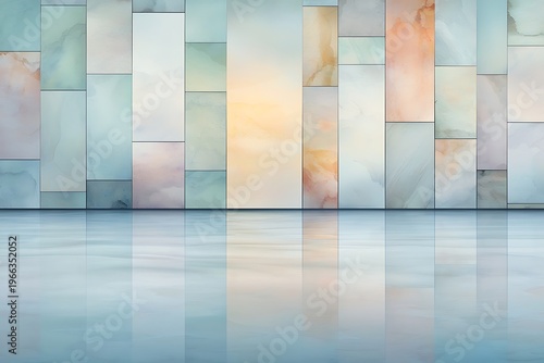 Abstract Background with Soft Color Patterns and Reflective Surface for Modern Design Projects