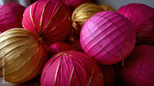 Handcrafted new year lanterns in vibrant colors create festive atmosphere perfect for celebrations and gatherings
