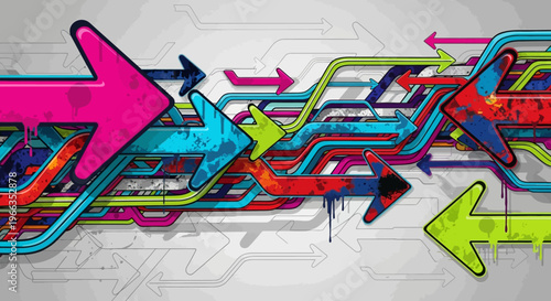 Colorful arrows pointing in different directions.