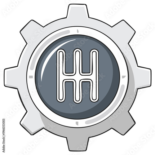 Manual Transmission Symbol Within Gear Graphic