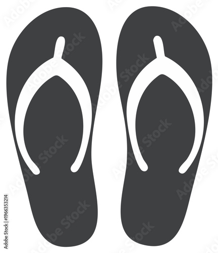 Flip flops footwear pair: summer sandals apparel for seaside vacation