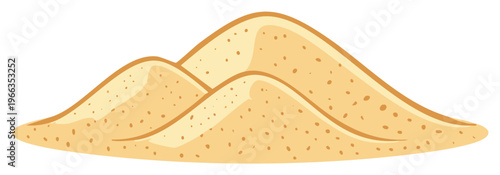 Illustration of rolling sand dunes and sandy hills in a desert landscape