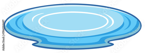 Cartoon Plate of Blue Liquid or Water Illustration Style Isolated for Clean Design