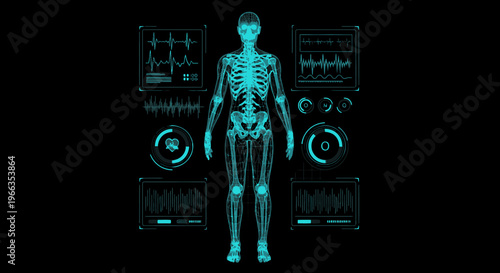 Human Skeleton Body Medical Anatomy.