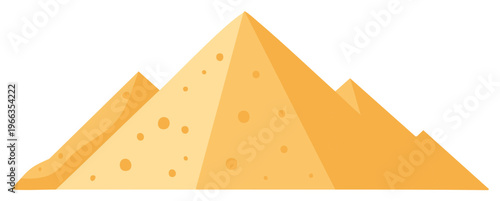 Stylized pyramid formation with holes in the style of Swiss cheese