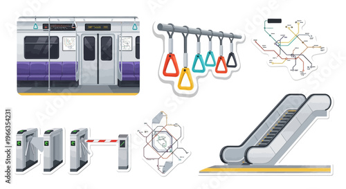 Public transportation system components.
