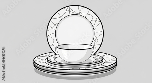Elegant Dinnerware Set - Plates and Bowl for Fine Dining.