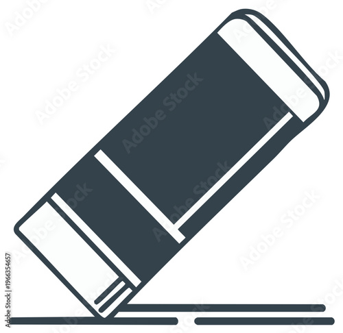 Eraser Icon in Flat Design for Concepts of Editing, Correction, and Removal