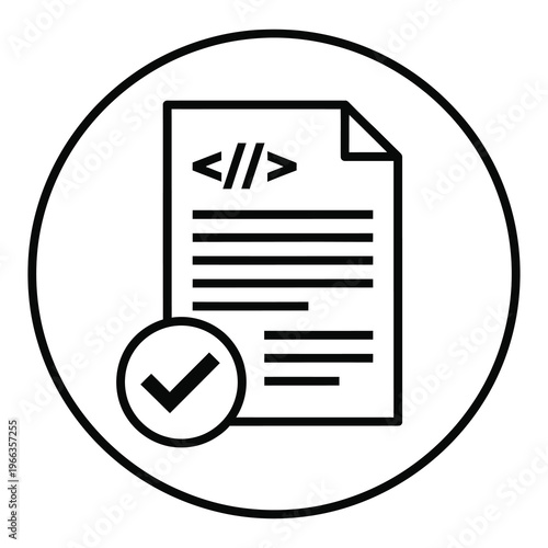 Validatedcodedocumenticonwithcheckmarkinsidecircle icon