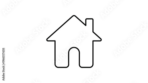 Clean and simple outlined house icon representing a home, residence, or primary navigation link for digital interfaces, web design, and architectural concepts