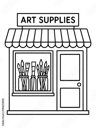 Art Supply Shop: An inviting art supply shop stands ready to welcome artists and creators alike, promising a treasure trove of tools and inspiration within its doors.