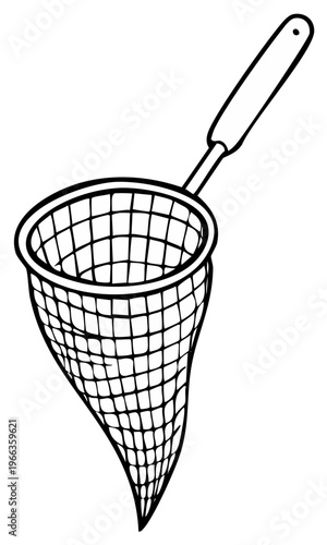 Netting Tool Outline: Handled Fishing Net, Butterfly Net for Catching Insects