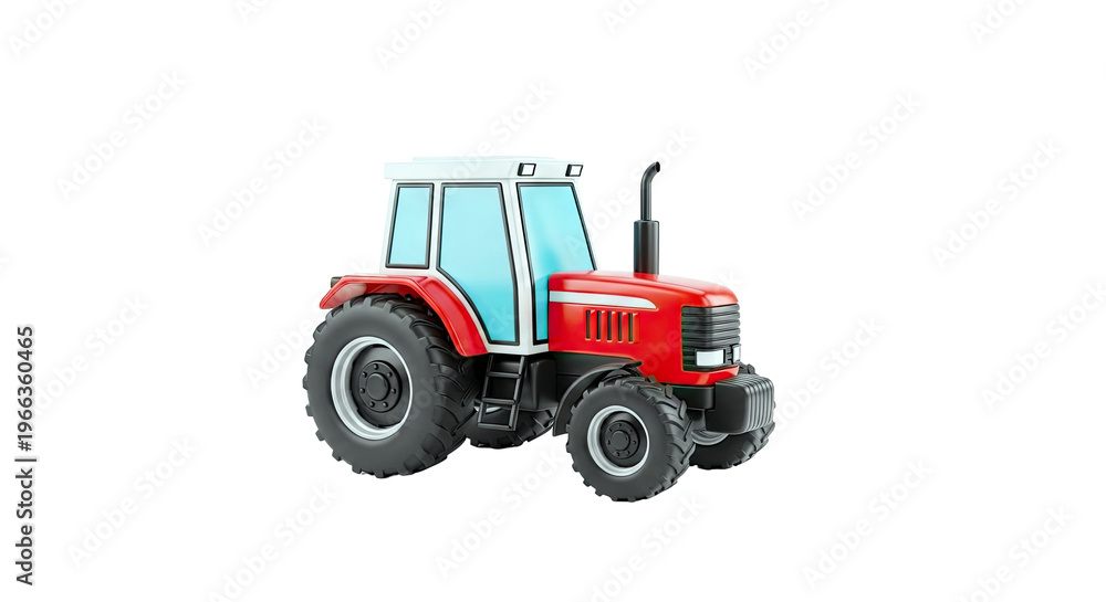 Obraz premium 3D Red Tractor Illustration