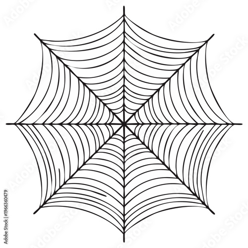 Spiderweb illustration isolated on white background. Halloween symbol.