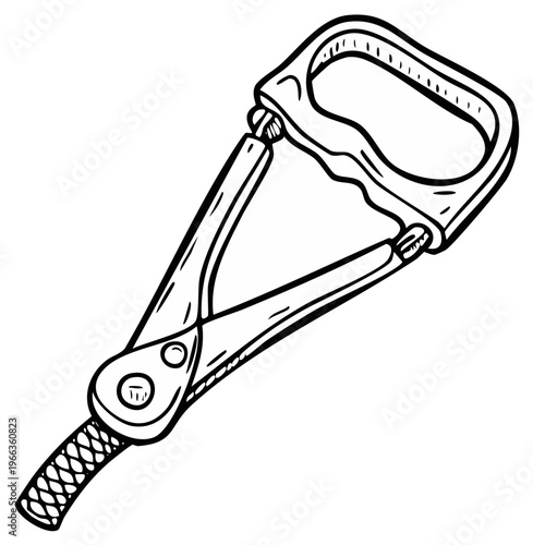 Doodle illustration of hand grip exerciser for wrist and forearm strength training
