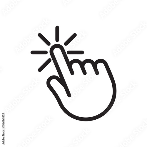 Hand cursor click. Web graphic icon for websites and mobile applications interfaces, online stores, messengers. Computer mouse pointer. Internet tap sign. Vector illustration isolated