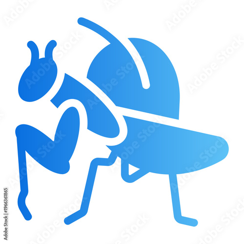 Praying mantis Line Gradient Icon