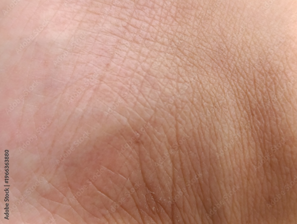 Fototapeta premium Detailed macro view of human skin with natural wrinkles and fine lines.