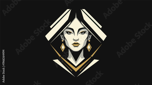 Geometric female portrait illustration