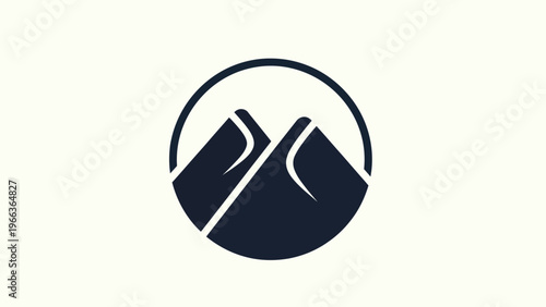 Abstract mountain peaks in a circle