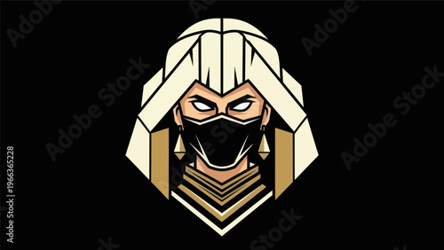 Abstract warrior portrait in geometric style