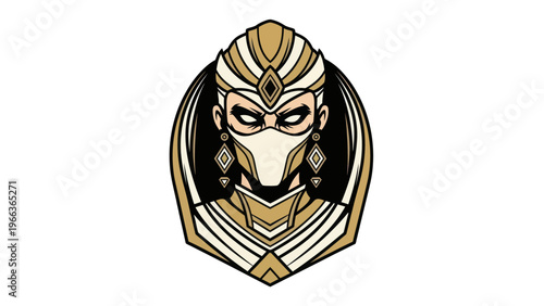 Abstract warrior portrait in geometric style