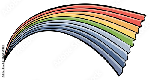 Vibrant rainbow arc with colorful bands illustration for hope and dreams