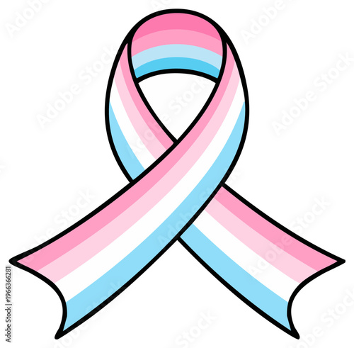 Transgender Pride Ribbon Symbol of Gender Identity Celebration and Awareness Icon
