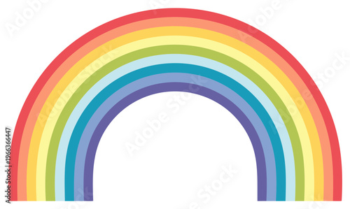 Vibrant colorful rainbow arc illustration representing joy hope nature and diversity